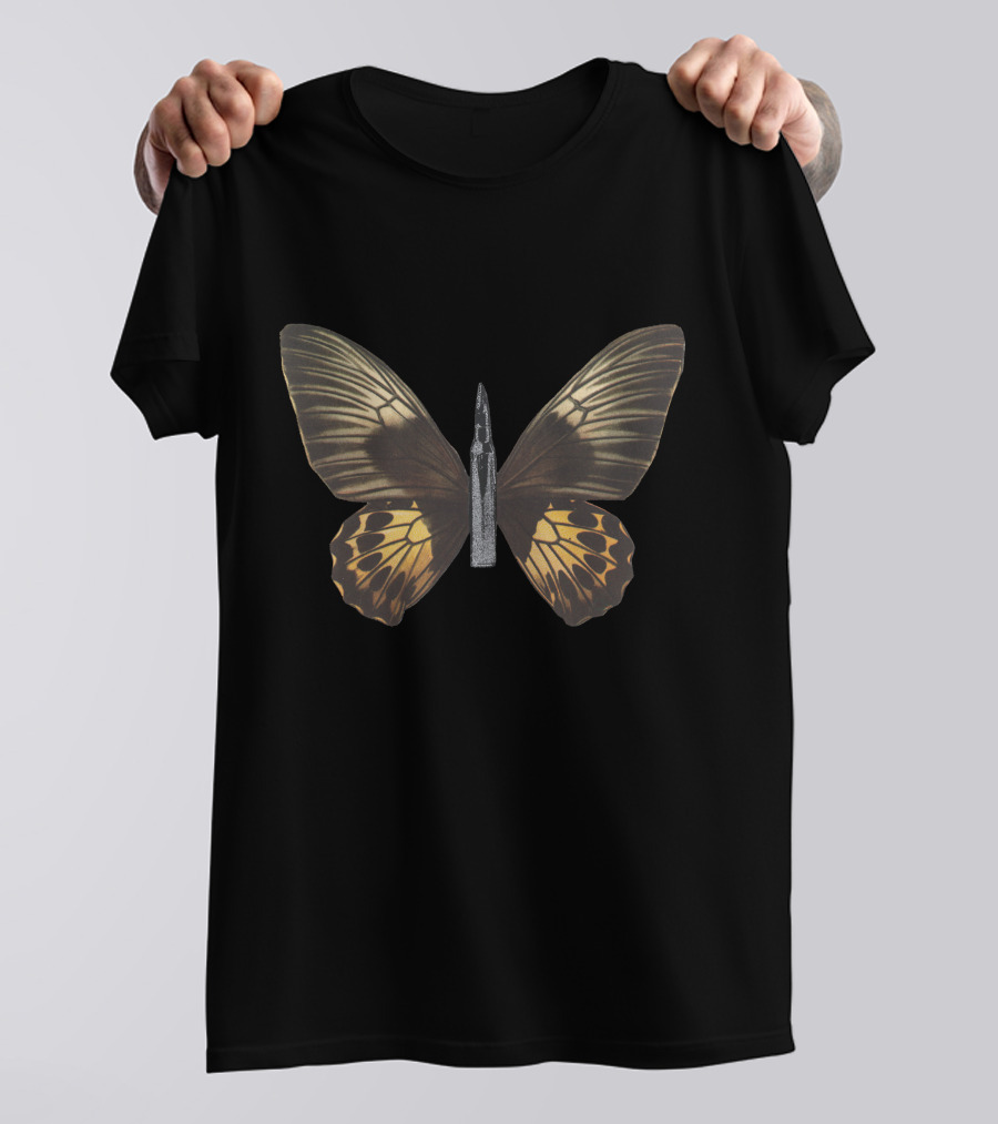 Bullet With Butterfly Wings Graphic Butterfly Bullet Mix T-Shirt