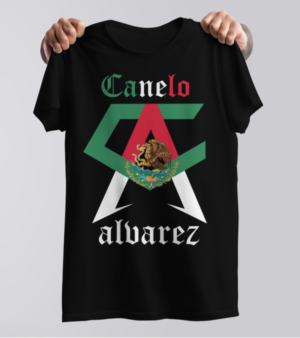 Canelo Alvarez Stylized Mexican Flag Emblem T-Shirt