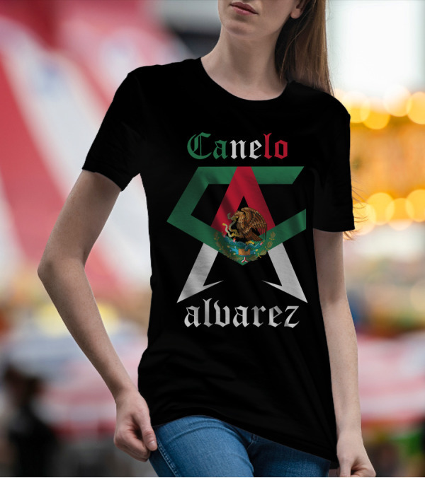 Canelo Alvarez Stylized Mexican Flag Emblem T-Shirt