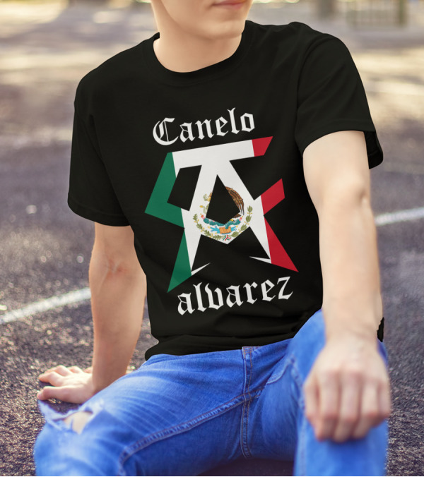 Canelo Alvarez Mexican Flag Emblem T-Shirt