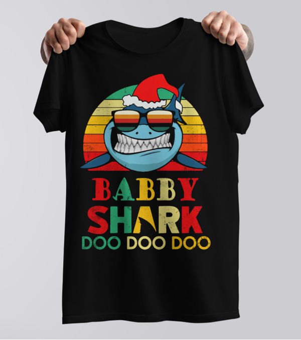 Babby Shark Doo Doo Doo Christmas Santa Hat T-Shirt