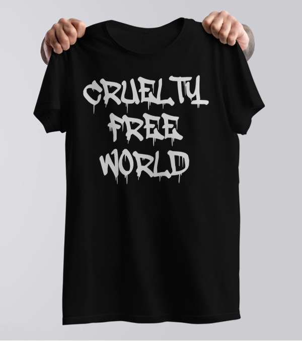 CRUELTY FREE WORLD Dripping Text T-Shirt
