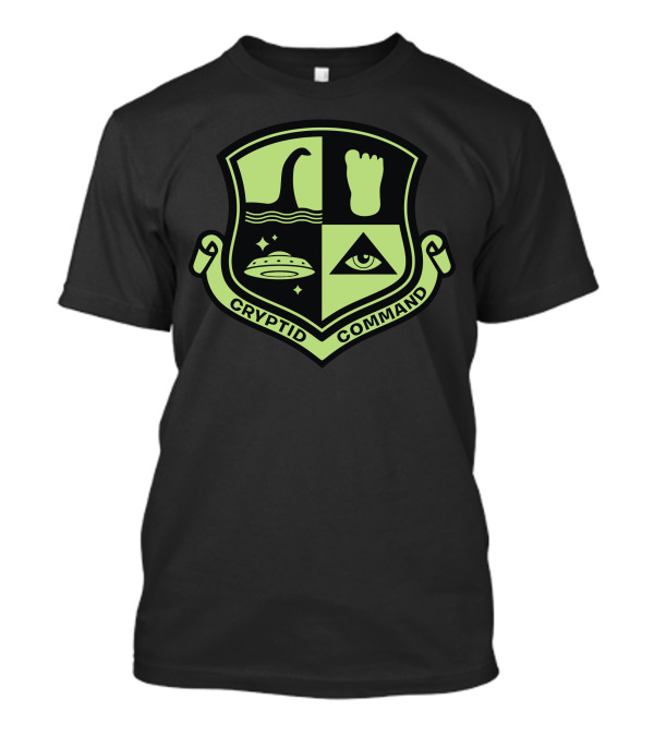 Cryptid Command Loch Ness Bigfoot UFO Eye Shield T-Shirt
