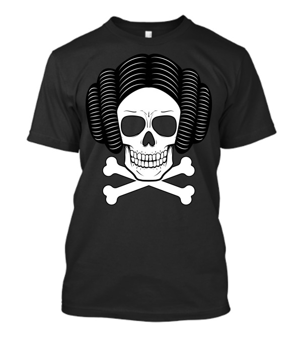 Dangerous Rebel Skull With Crossbones And Iconic Hair Buns T-Shirt
