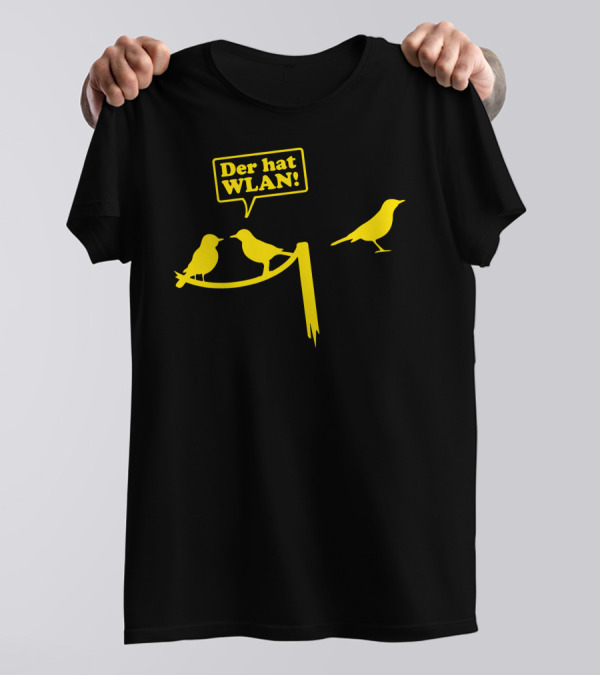 Der Hat WLAN Funny Birds On Wire Scene T-Shirt