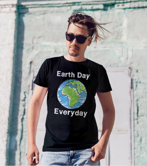 Earth Day Everyday Globe Sketch T-Shirt
