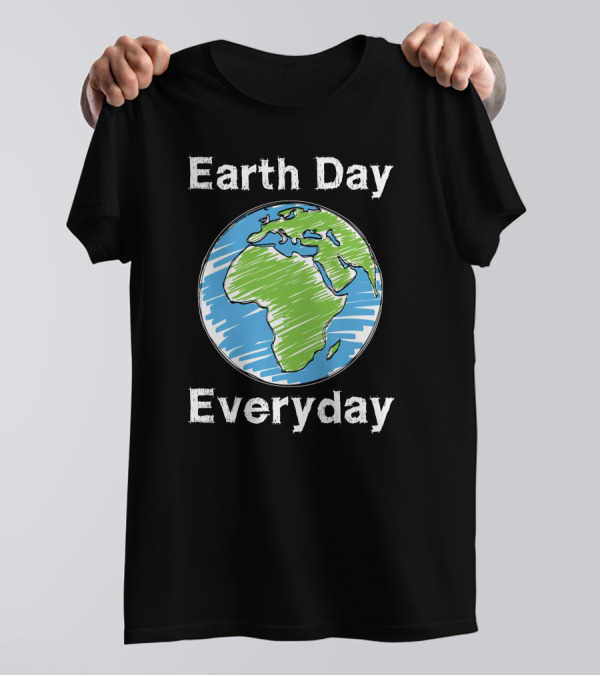 Earth Day Everyday Globe Sketch T-Shirt