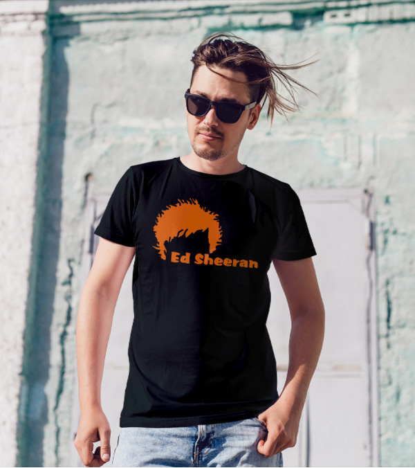 Ed Sheeran Orange Hair Silhouette Music Ginger Singer T-Shirt