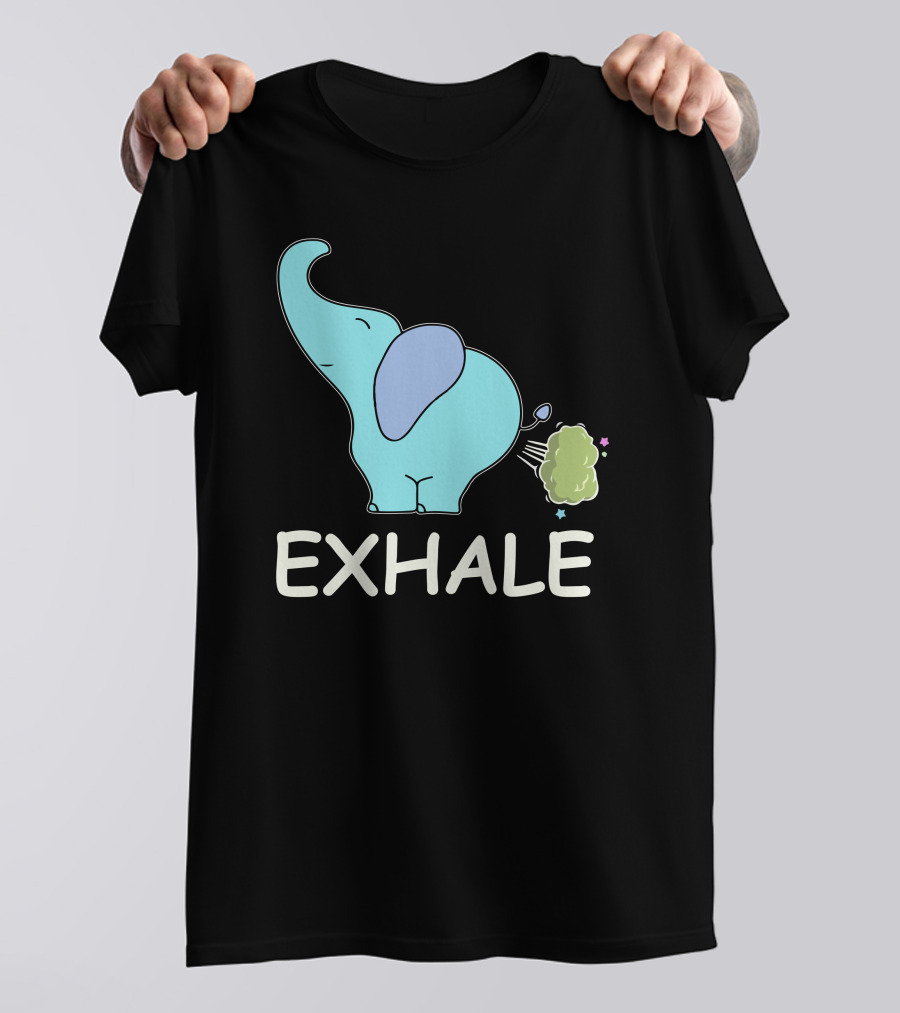 Exhale Elephant Farting Stars And Clouds T-Shirt