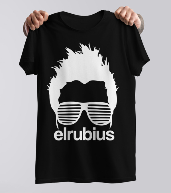Elrubius Logo With Iconic Sunglasses And Hair T-Shirt