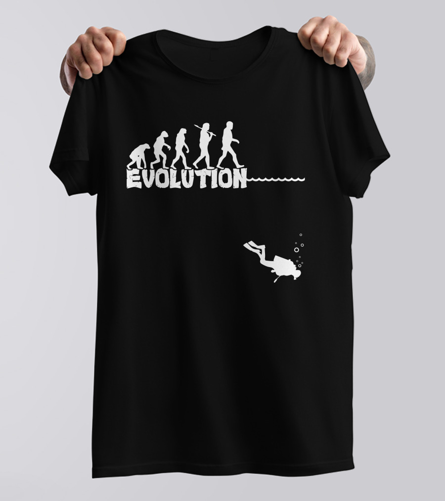 Evolution Of Man With Diver Silhouette Scuba T-Shirt