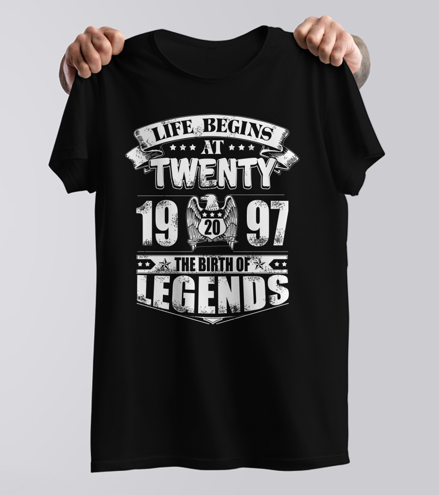 Life Begins At Twenty 1997 The Birth Of Legends 20 Eagle Stars T-Shirt