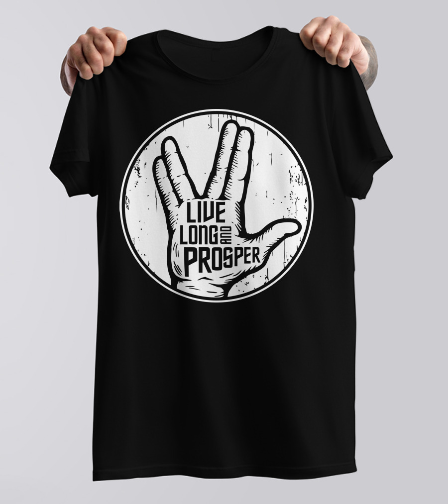 Live Long And Prosper Vulcan Salute Circle T-Shirt