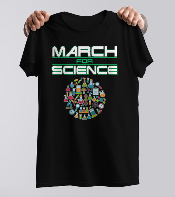 March For Science I Love Science Chemistry Icons T-Shirt