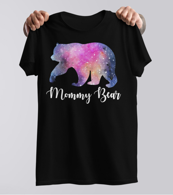 Mommy Bear Galaxy Print T-Shirt