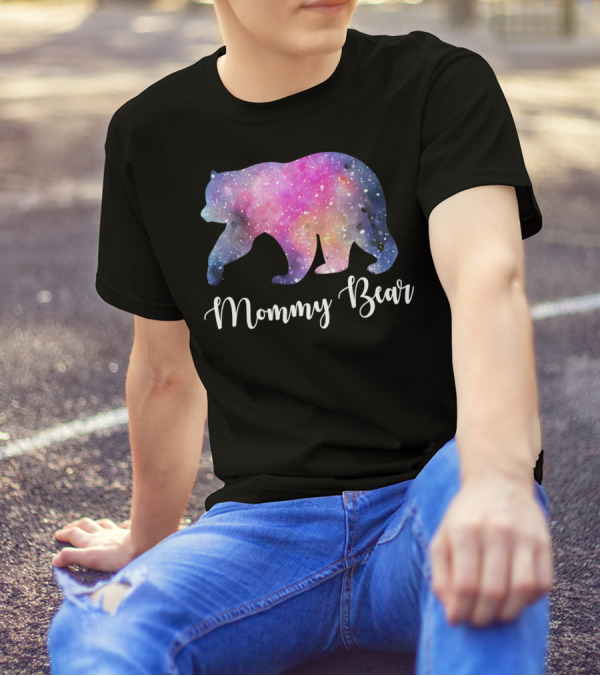 Mommy Bear Galaxy Print T-Shirt