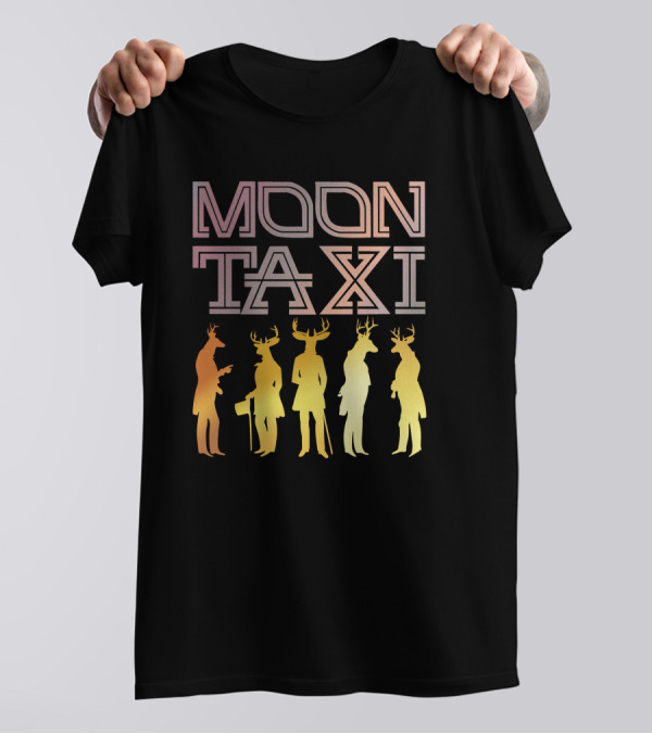 Moon Taxi Stag Silhouettes In Vintage Attire T-Shirt