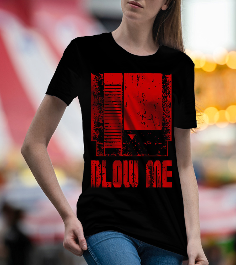 Nes Blow Me Retro Game Cartridge Image T-Shirt
