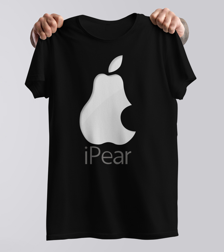 Apple Logo Parody IPear With Pear Shape And Bite Mark T-Shirt