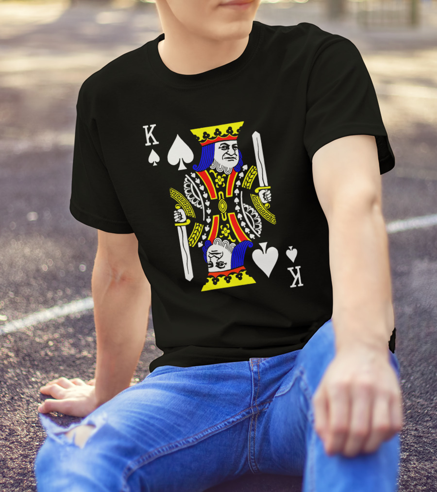 King Of Spades Playing Card Party Humor Cool Graph Baseball T-Shirt
