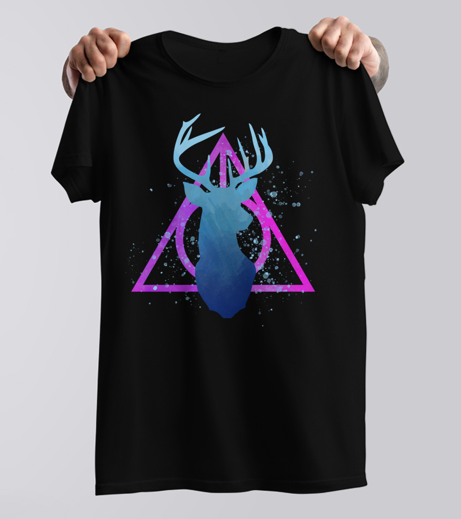Patronus Deer With Triangular Symbol Magic Lights T-Shirt