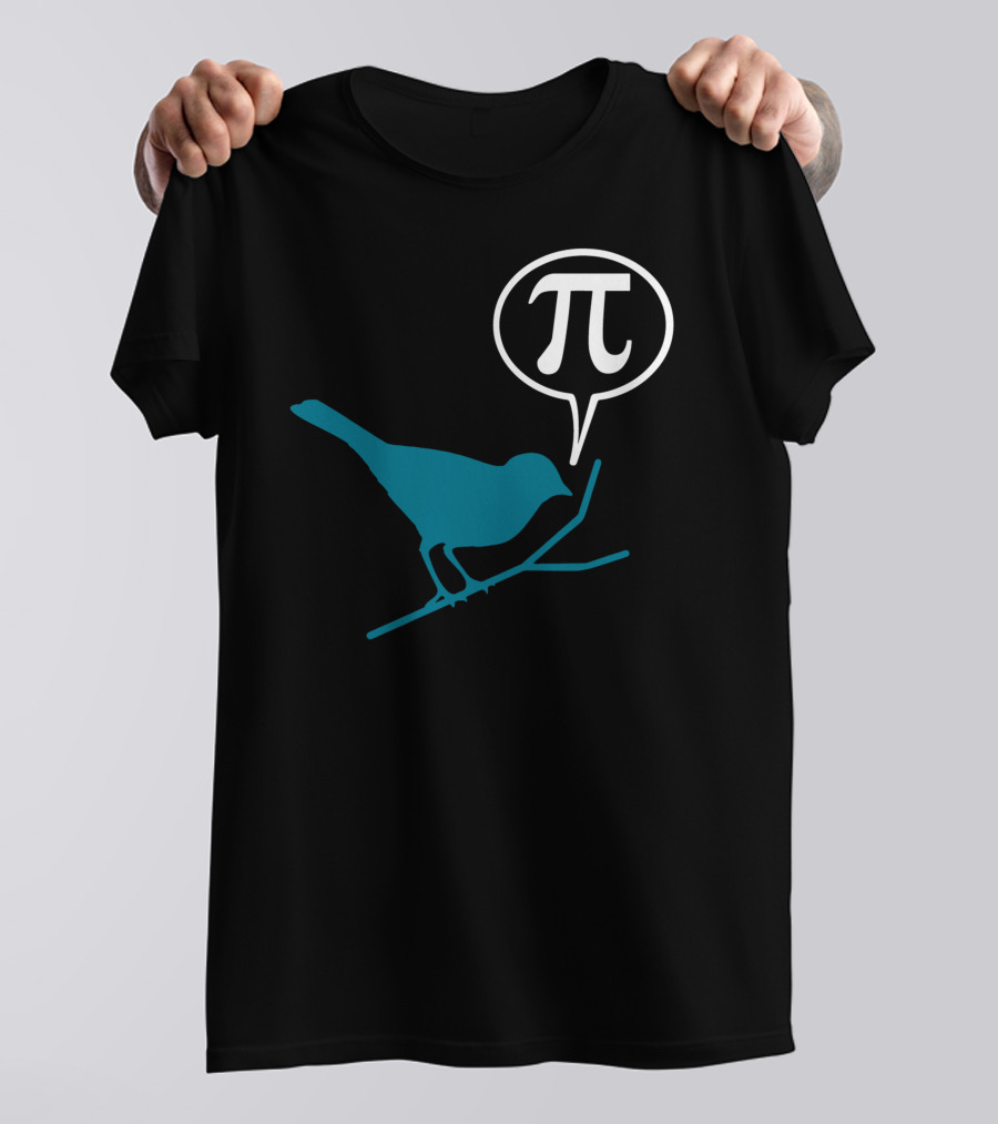 Pi Symbol Speech Bubble Bird On Branch T-Shirt