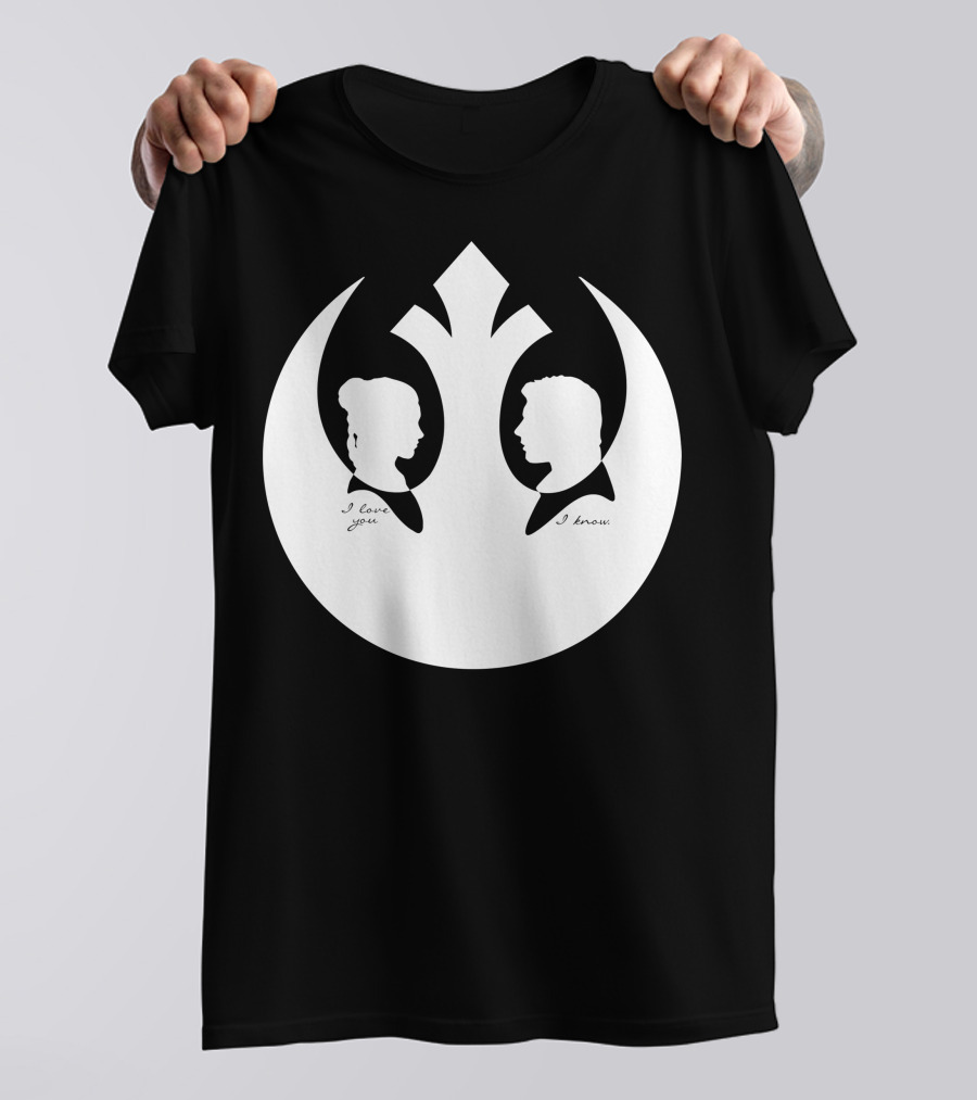 Princess Leia Han Solo Rebel Alliance Vinyl Decals I Love You I Know T-Shirt