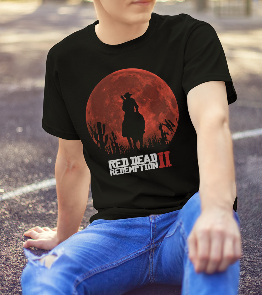 Red Dead Redemption II Red Moon Cowboy T-Shirt