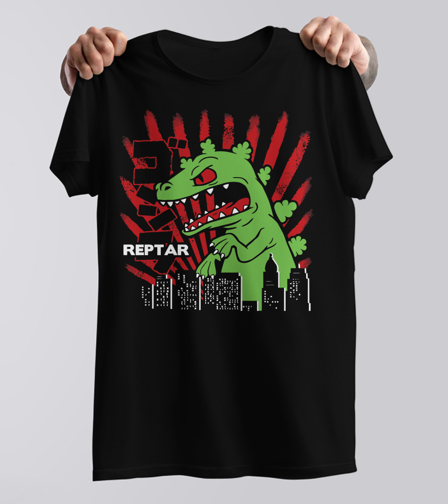 Reptar Rugrats Kaiju Style Urban Skyline T-Shirt