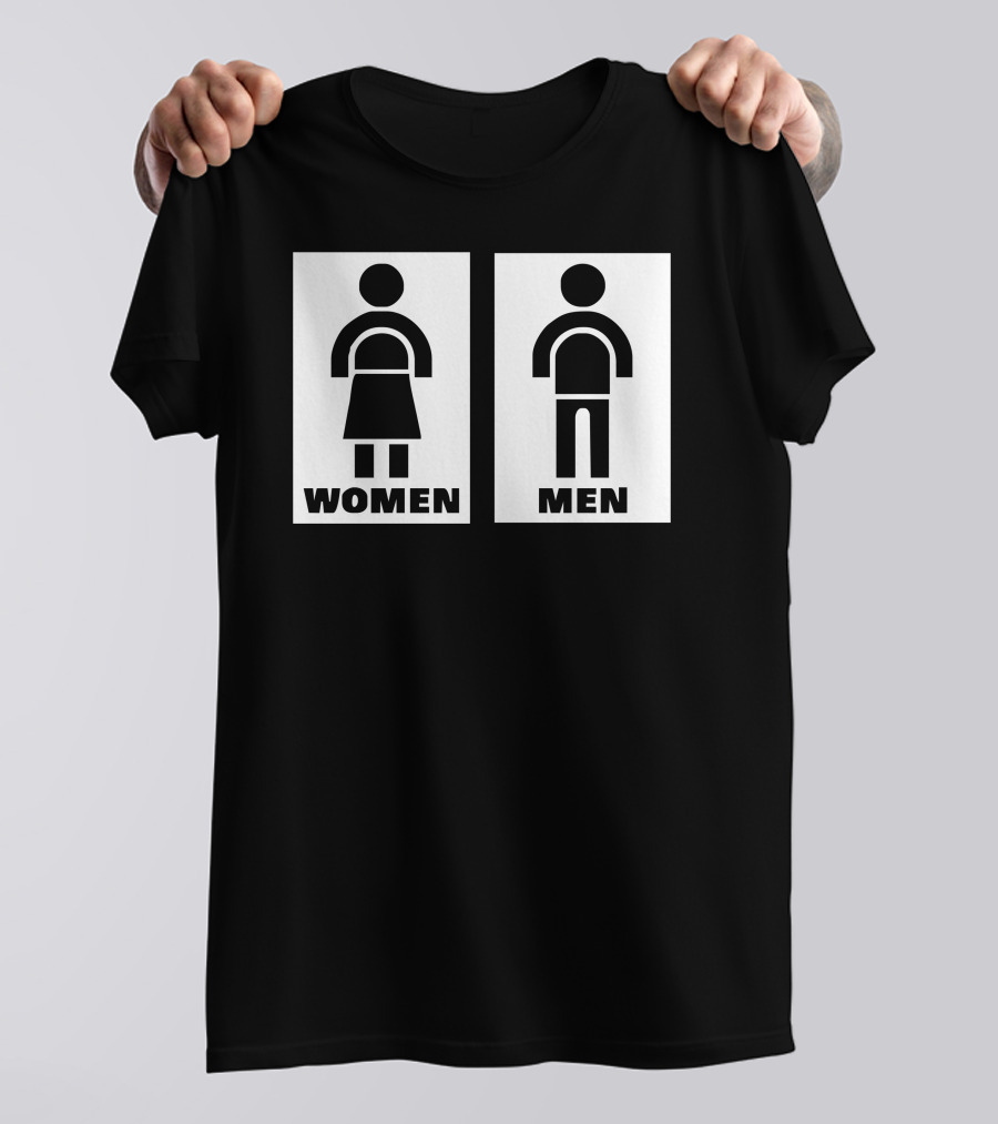 Women Men Restroom Sign Sticker Vinyl Decal T-Shirt