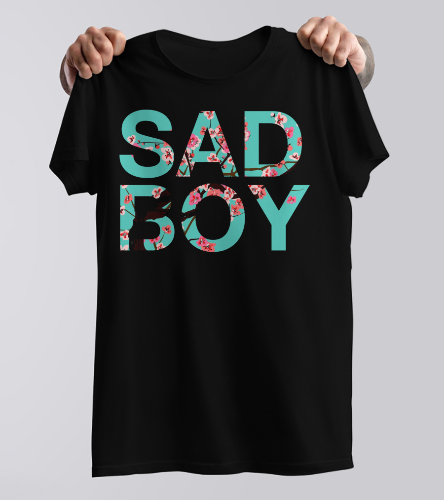 Sad Boy Floral Pattern Arizona Iced Tea T-Shirt