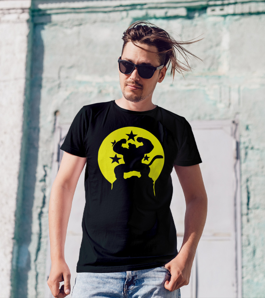Saiyajin Affe Dragonball Z Fun Great Ape Silhouette With Dragon Balls T-Shirt