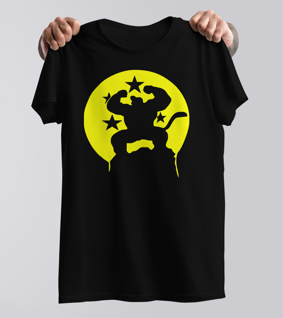 Saiyajin Affe Dragonball Z Fun Great Ape Silhouette With Dragon Balls T-Shirt