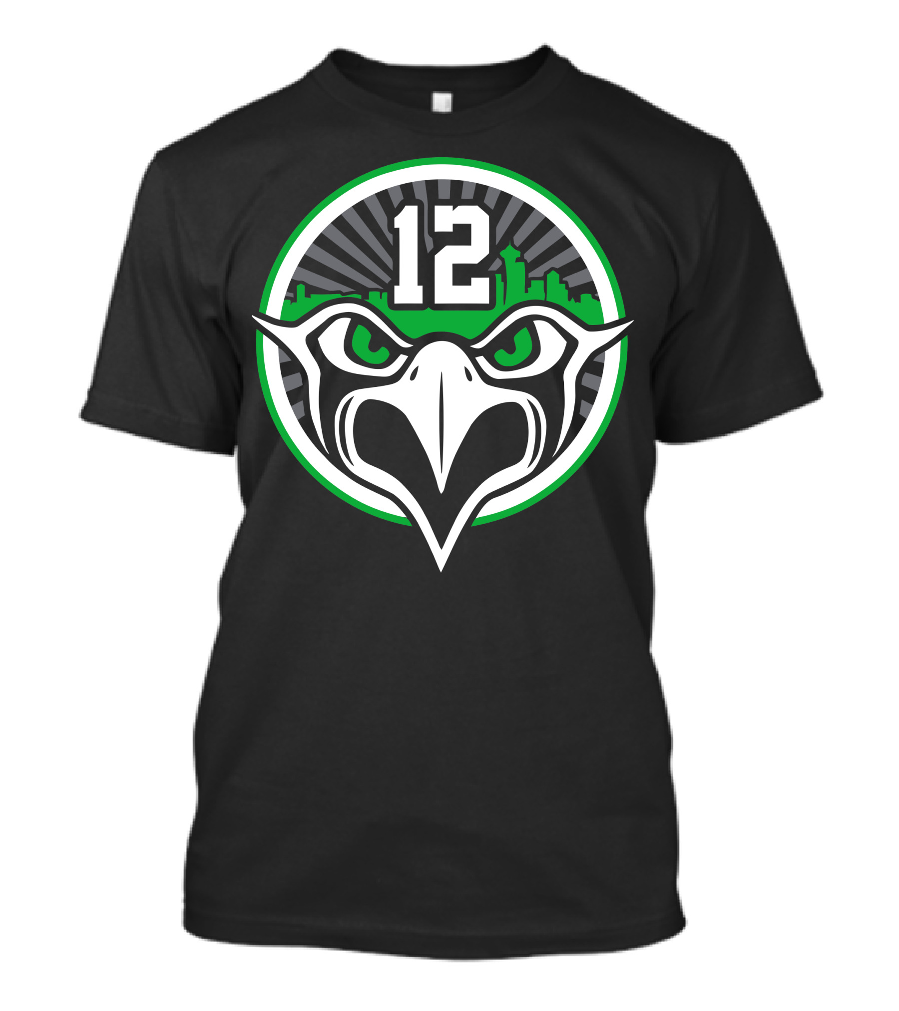 Seattle 12 Skyline Hawk Fan Spirit T-Shirt