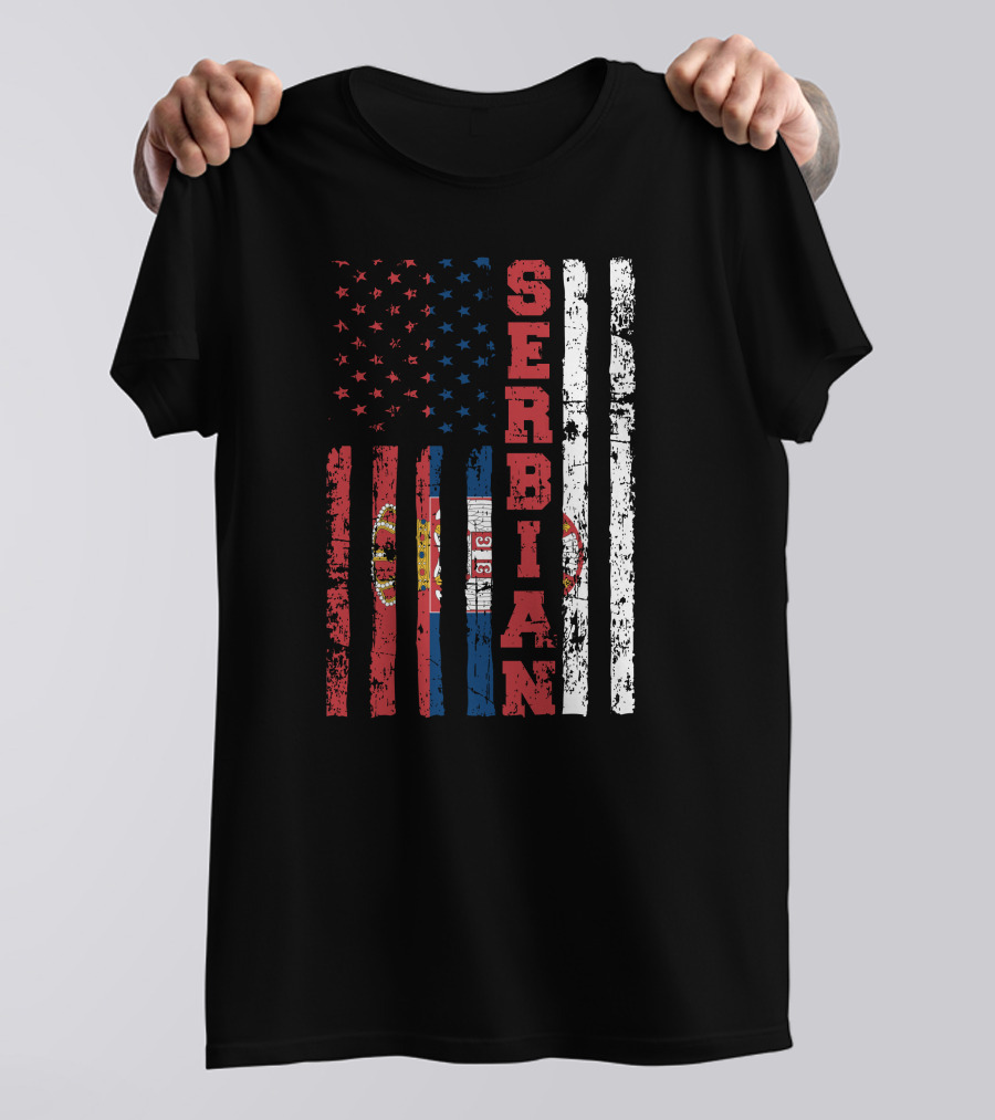 Serbian American Flag T-Shirt