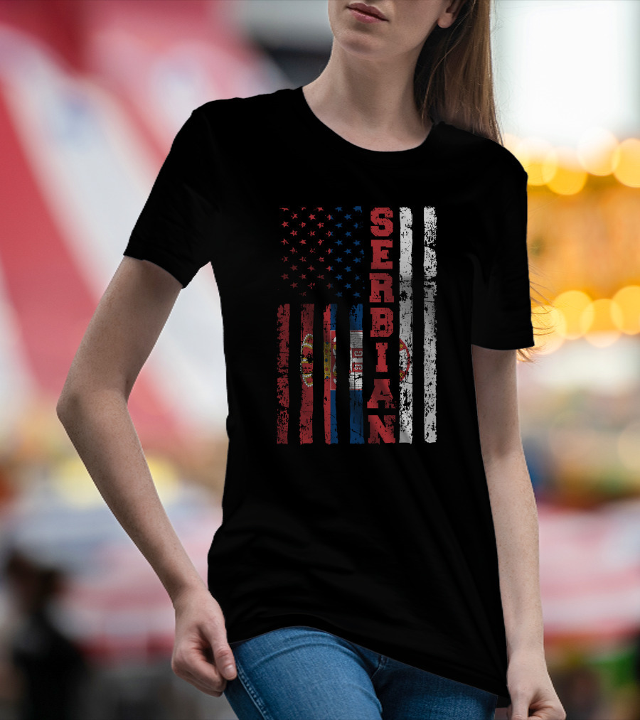 Serbian American Flag T-Shirt