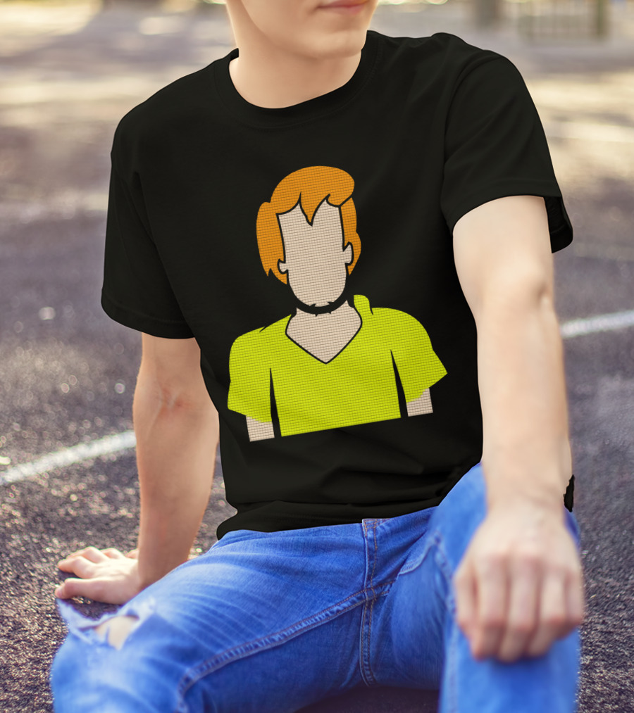 Shaggy Iconic Green Shirt And Orange Hair T-Shirt
