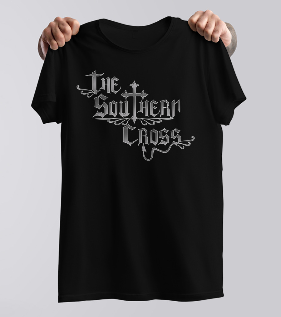 The Southern Cross Retro Gothic Typography Motif T-Shirt