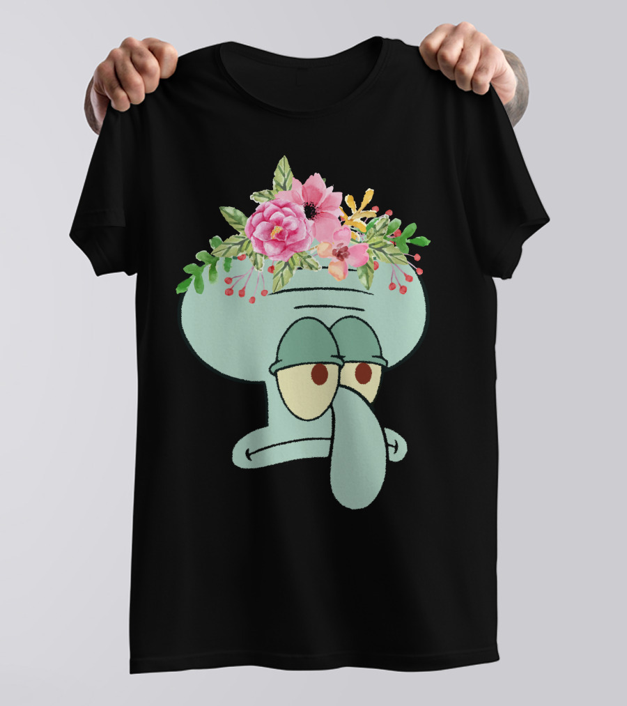 Squidward Floral Crown T-Shirt