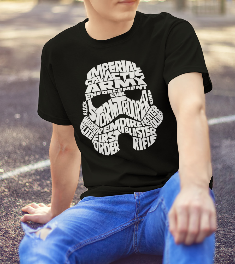 Imperial Galactic Army Stormtrooper Helmet Typography Enforcement Soldier Empire Battle T-Shirt