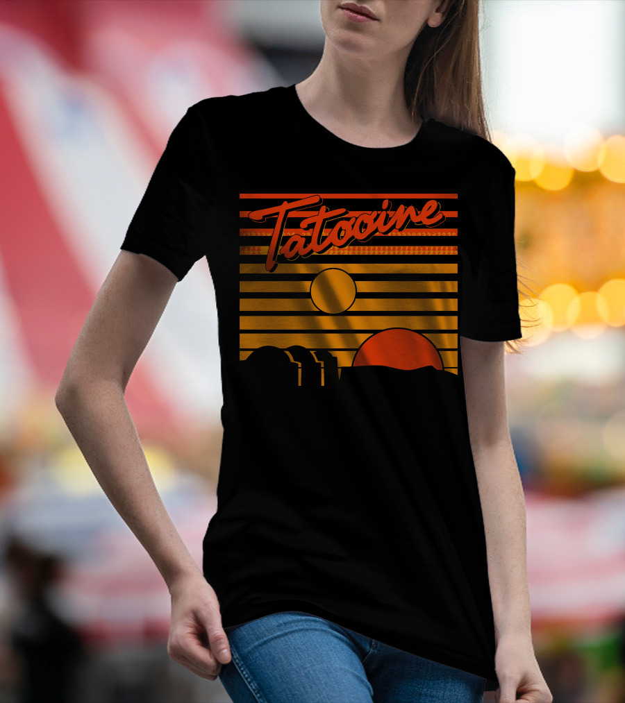 Tatooine Sunset With Twin Suns And Desert Landscape T-Shirt