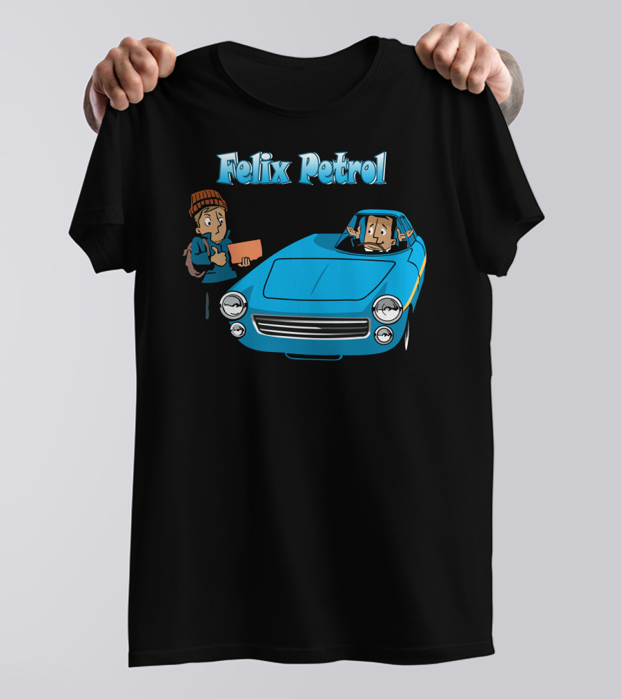 Felix Petrol Blue Car Adventure With Characters T-Shirt