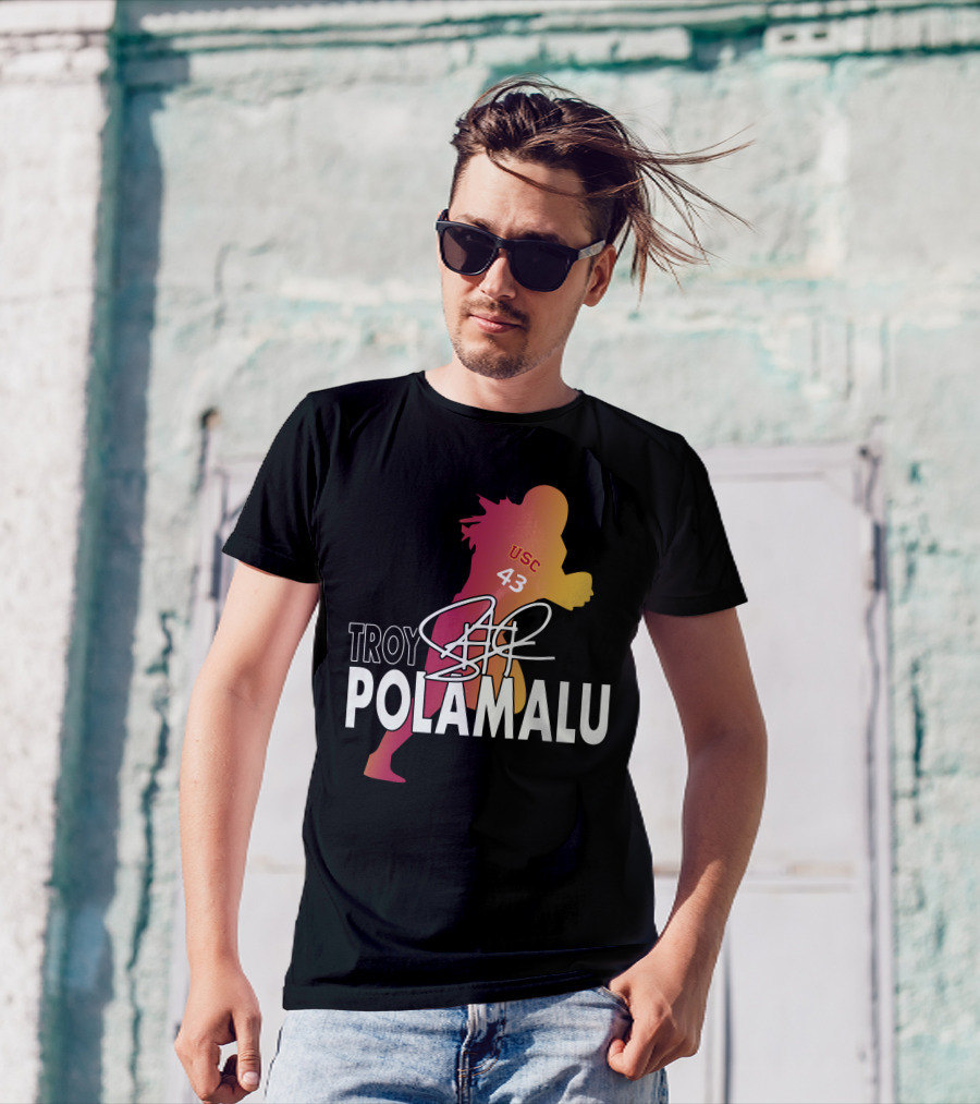 Troy Polamalu USC 43 Signature T-Shirt