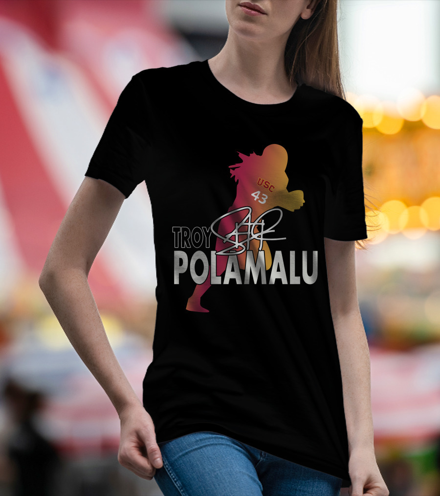 Troy Polamalu USC 43 Signature T-Shirt