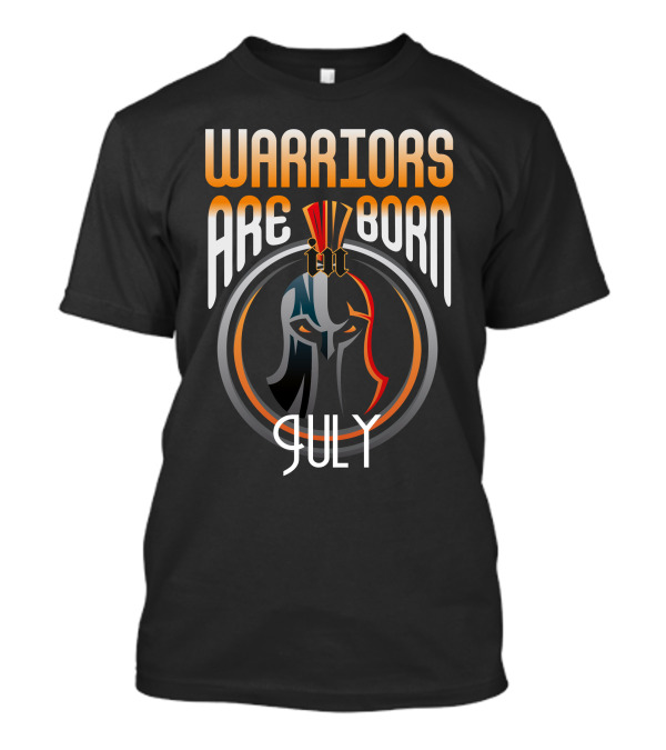 Warriors Are Born In July Gladiator Helmet Circle T-Shirt