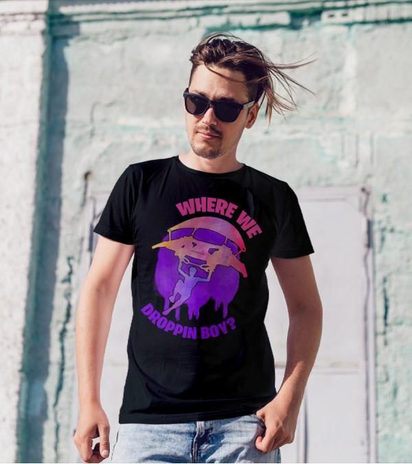 WHERE WE DROPPIN BOY? Parachute Silhouette Gaming T-Shirt