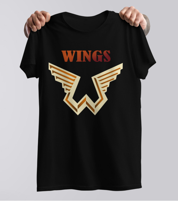 Wings Geometric Gold Emblem T-Shirt