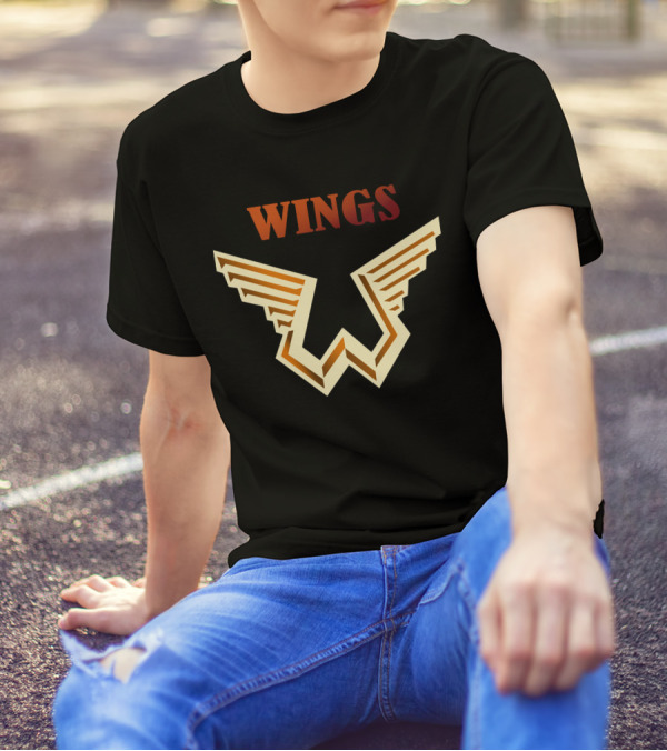 Wings Geometric Gold Emblem T-Shirt