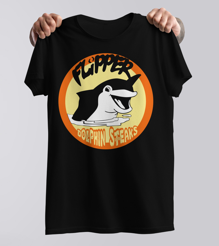 Flipper Dolphin Steaks Retro T-Shirt