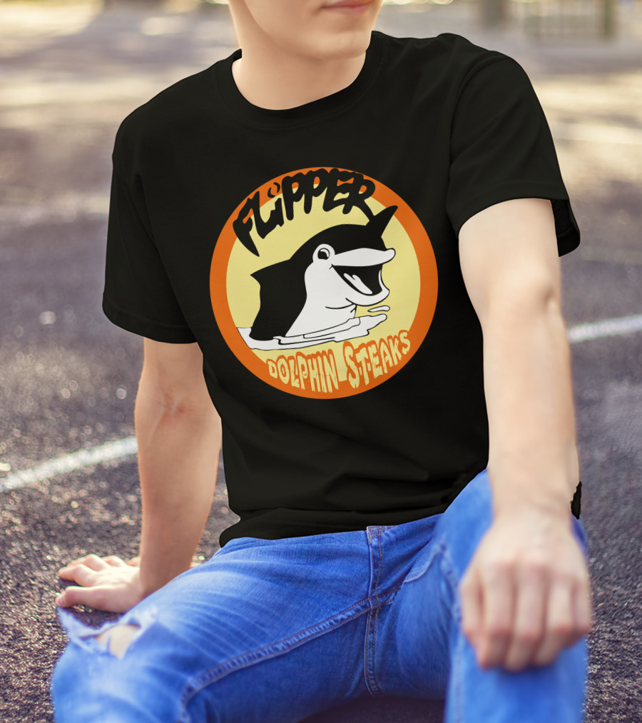 Flipper Dolphin Steaks Retro T-Shirt